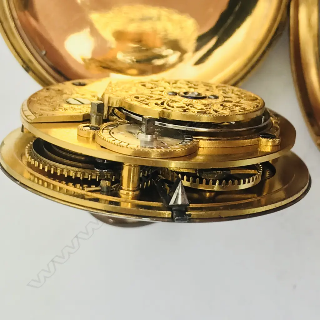 Shagreen pair cased pocket watch - by D.D. Neveren, London, Image 1++