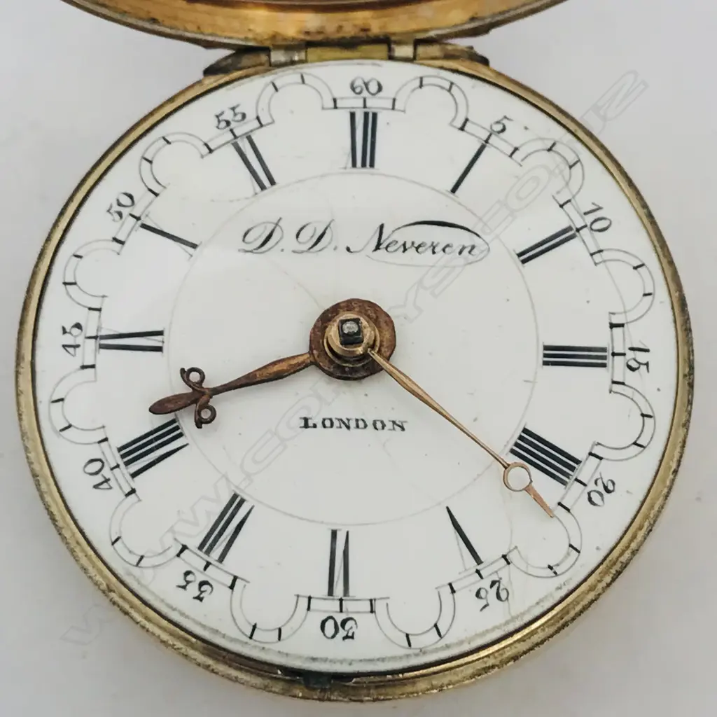 Shagreen pair cased pocket watch - by D.D. Neveren, London, Image 1++