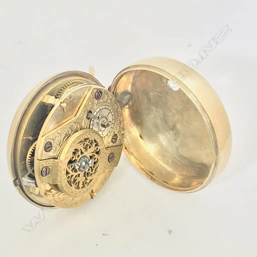 Shagreen pair cased pocket watch - by D.D. Neveren, London, Image 1++