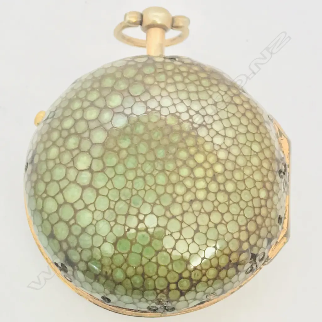Shagreen pair cased pocket watch - by D.D. Neveren, London, Image 1++