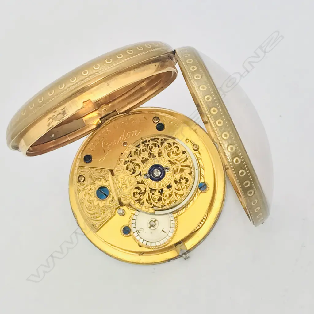 Shagreen pair cased pocket watch - by D.D. Neveren, London, Image 1++