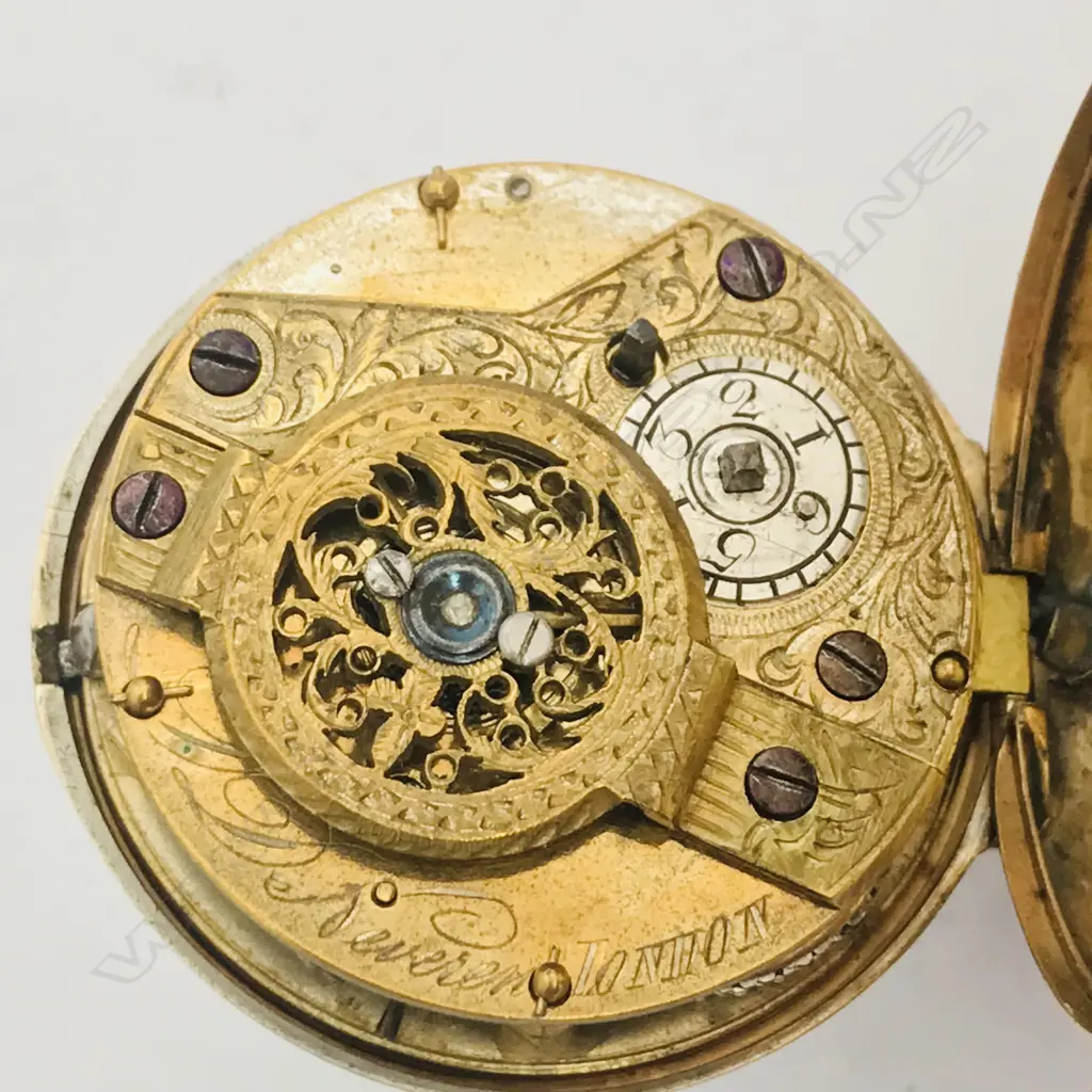 Shagreen pair cased pocket watch - by D.D. Neveren, London, Image 1++