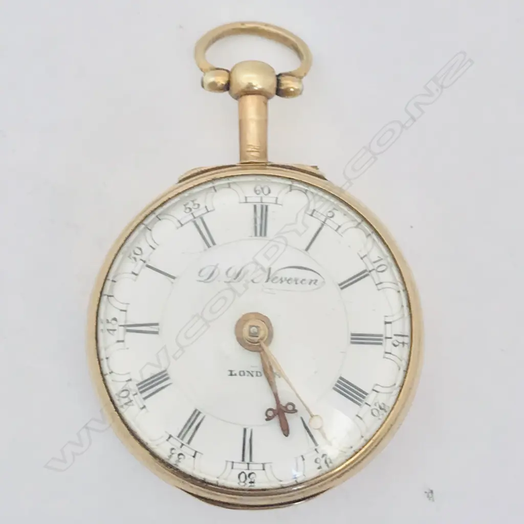 Shagreen pair cased pocket watch - by D.D. Neveren, London, Image 1++