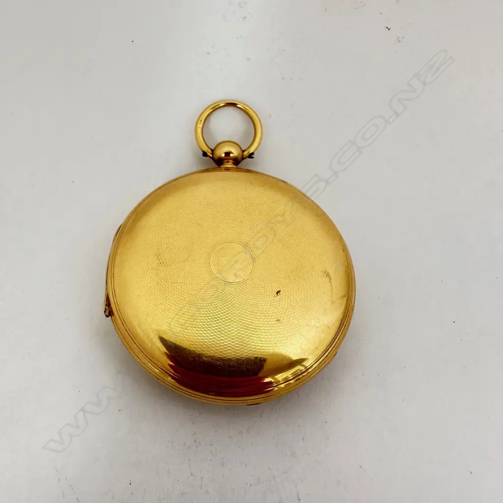 Victorian 18ct gold open face, duplex pocket watch by Baumgart, London, number 3258 Image 1++
