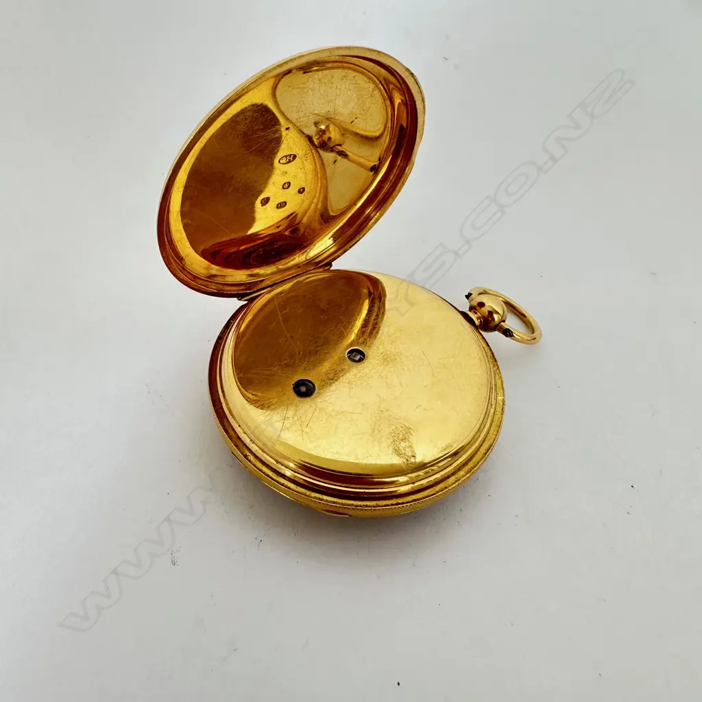 Victorian 18ct gold open face, duplex pocket watch by Baumgart, London, number 3258 Image 1++