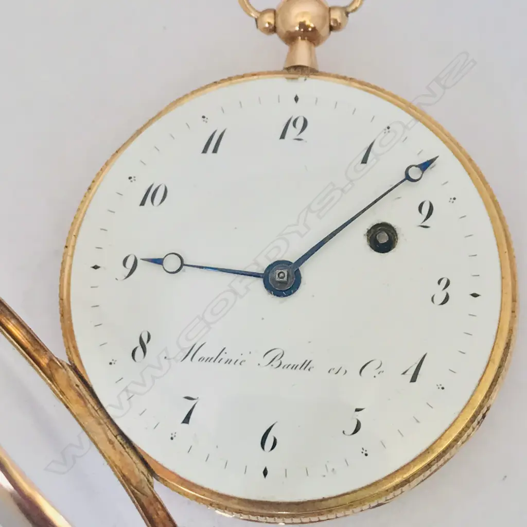 18ct gold open face pocket watch signed to the dial ‘Moulinié, Bautte & Cie’, Image 1++