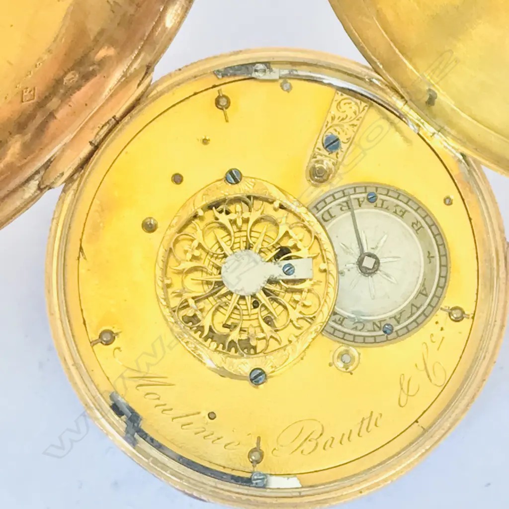 18ct gold open face pocket watch signed to the dial ‘Moulinié, Bautte & Cie’, Image 1++