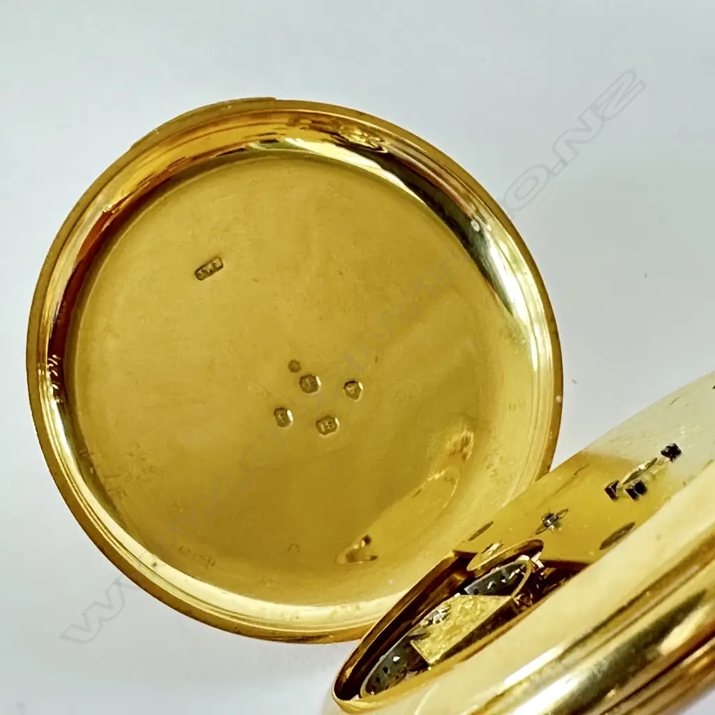 18ct gold half hunter, keyless, fusée pocket watch by Charles Frodsham & Co, number 02034. Image 1++