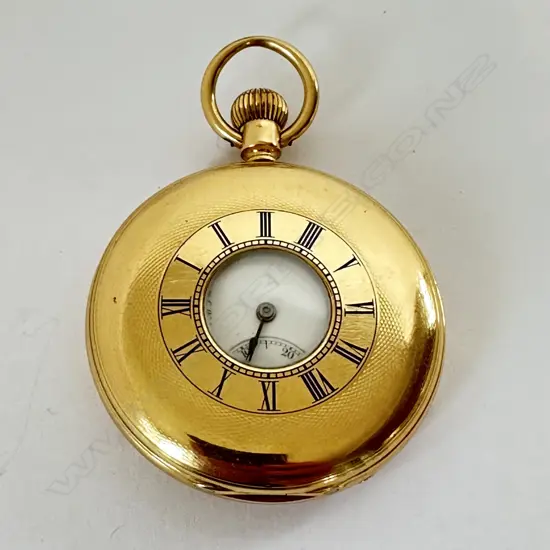 18ct gold half hunter, keyless, fusée pocket watch by Charles Frodsham & Co, number 02034.