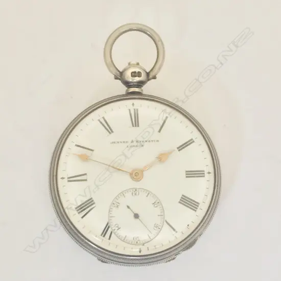 Unusual Victorian silver lady's open face pocket watch by Jenner & Knewstub,