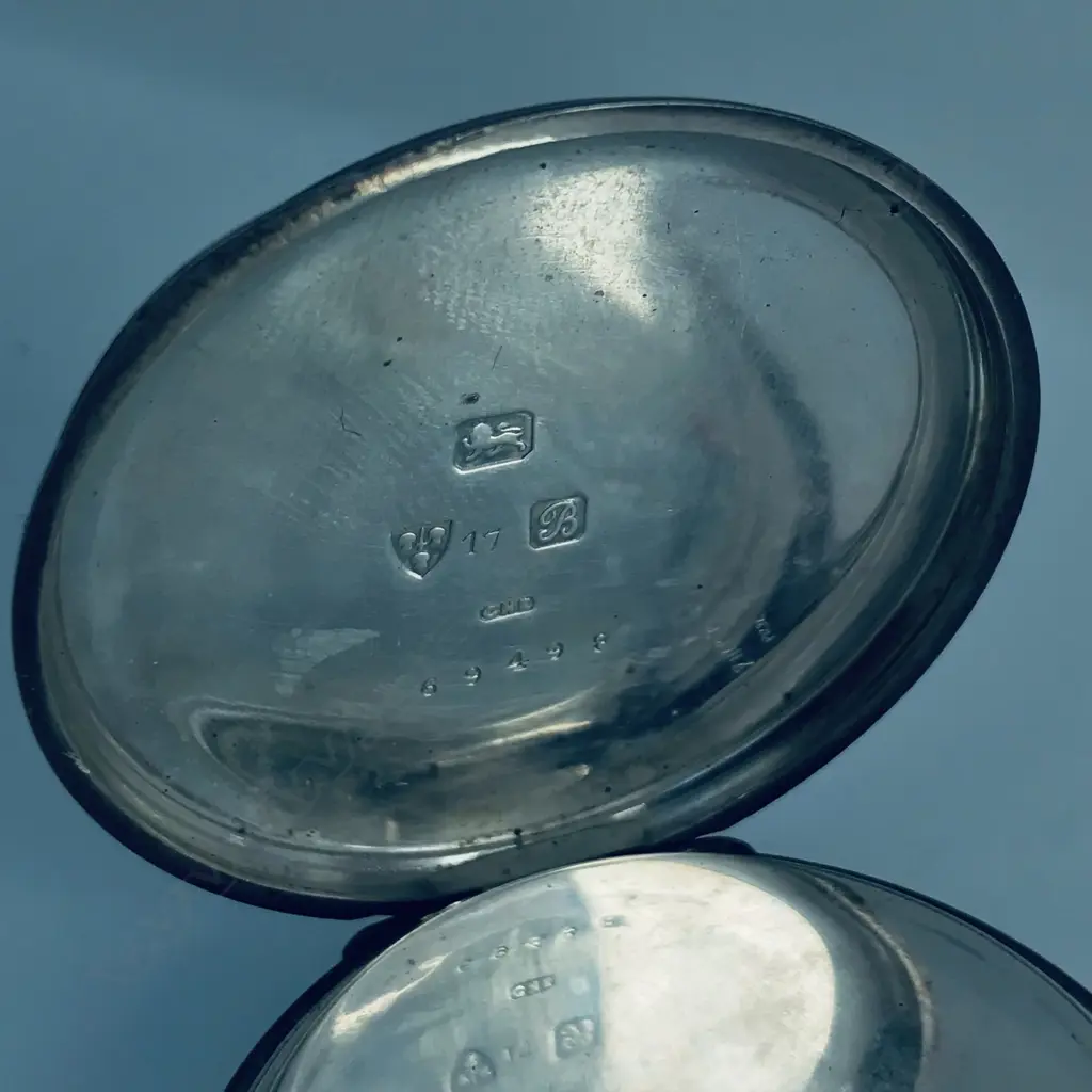 Edwardian silver open face pocket watch by T.J. Bryer & Sons, London, number 69498 Image 1++