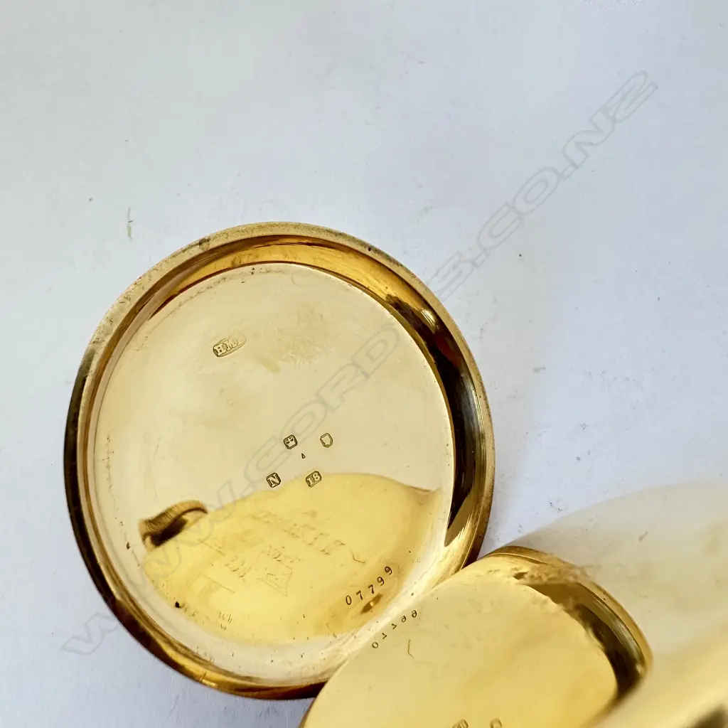 18ct gold half hunter, keyless, quarter repeater, pocket watch by Charles Frodsham & Co, number 07799. Image 1++