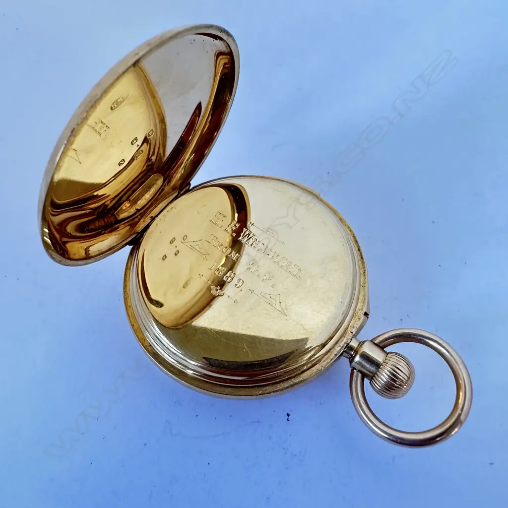 18ct gold half hunter, keyless, quarter repeater, pocket watch by Charles Frodsham & Co, number 07799. Image 1++