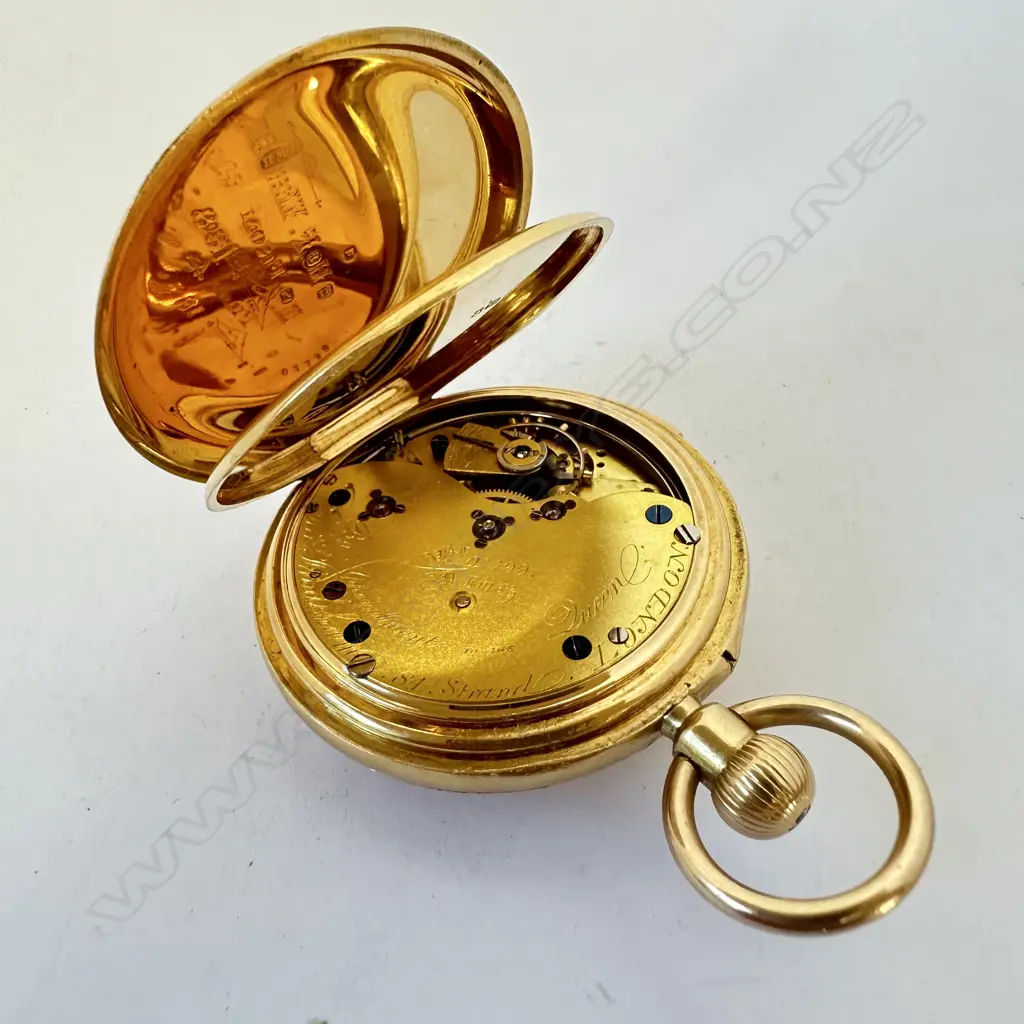 18ct gold half hunter, keyless, quarter repeater, pocket watch by Charles Frodsham & Co, number 07799. Image 1++