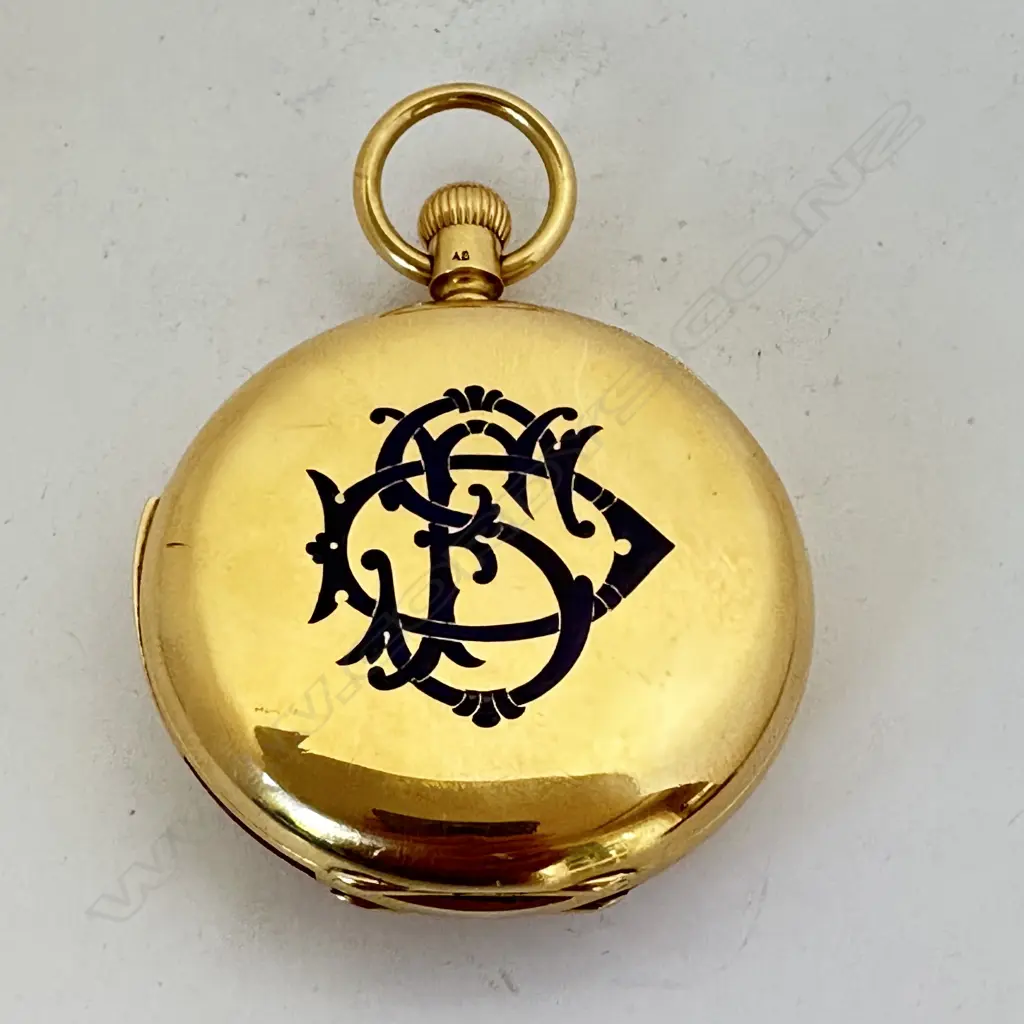 High calibre minute repeater, 18ct gold half hunter pocket watch by Dent, London, number 43065. Image 1++