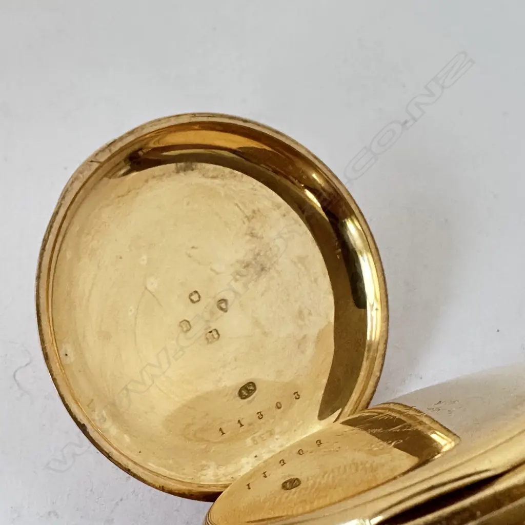 Rare 18ct gold hunter, quarter repeater pocket watch, with movement by Nicole & Capt for Hunt & Roskell, Image 1++