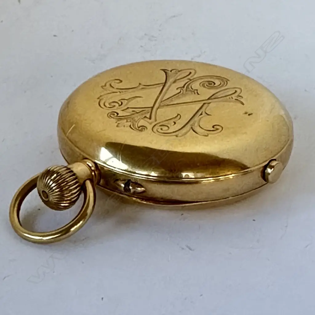 18ct gold hunter chronograph pocket watch by J.W. Benson, number 266755 Image 1++