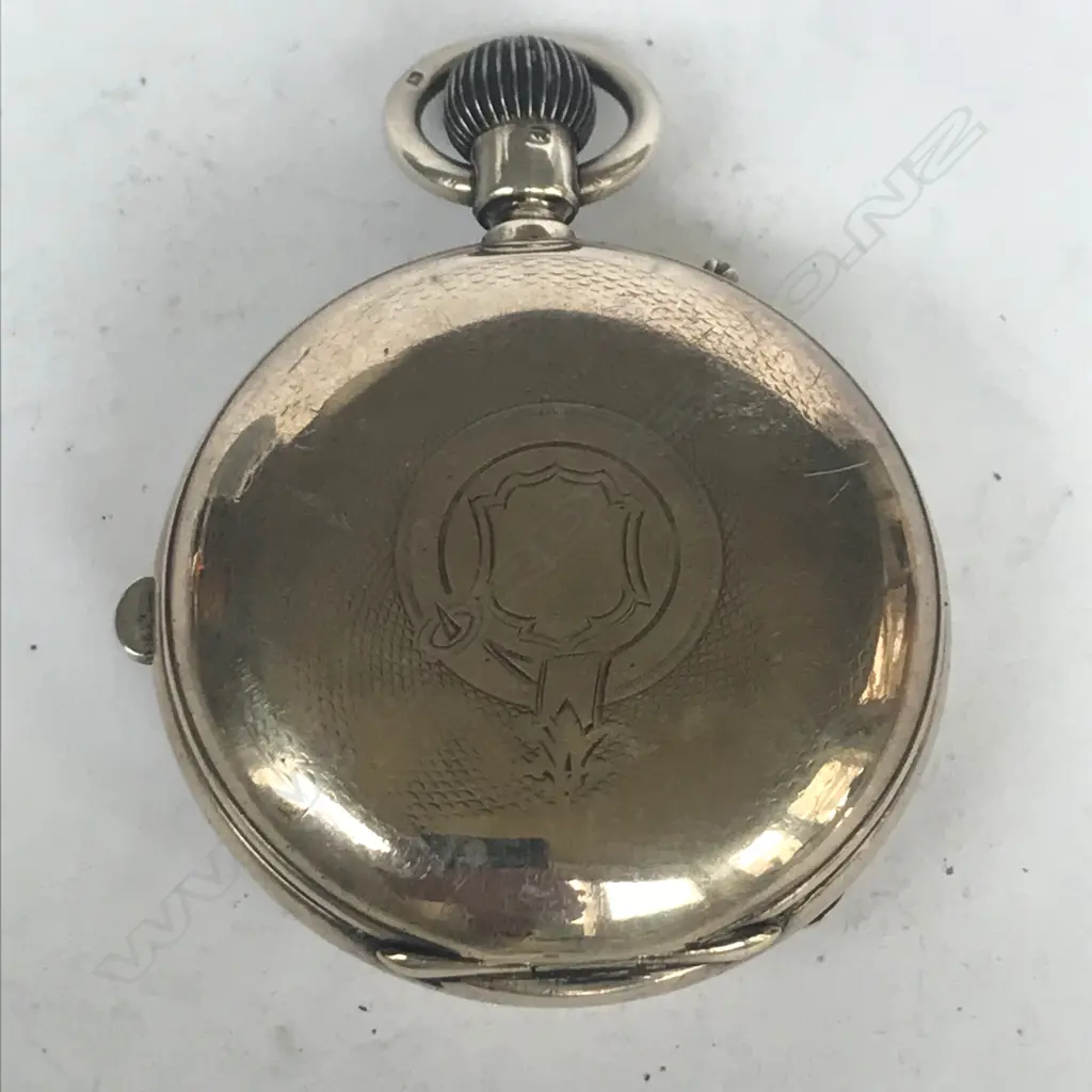 Edwardian silver hunter cased centre seconds chronograph pocket watch Image 1++