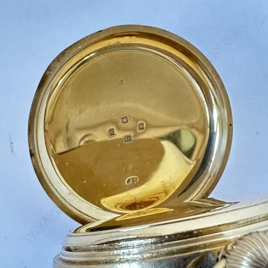 18ct gold open face, centre seconds, pocket watch by Dent, London, number 53658, Image 1++