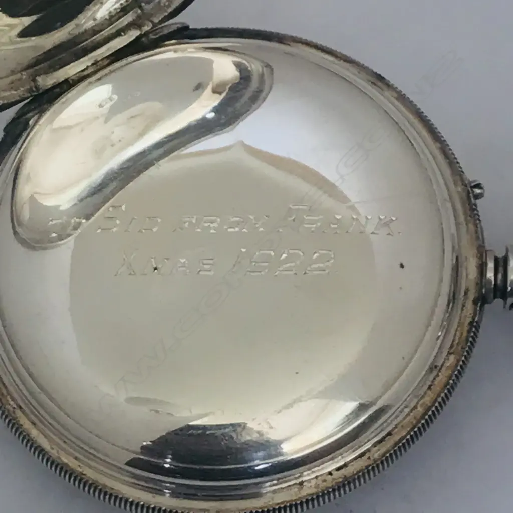 A Victorian silver deck / pocket watch in half hunter case hallmarked Chester 1879, Image 1++