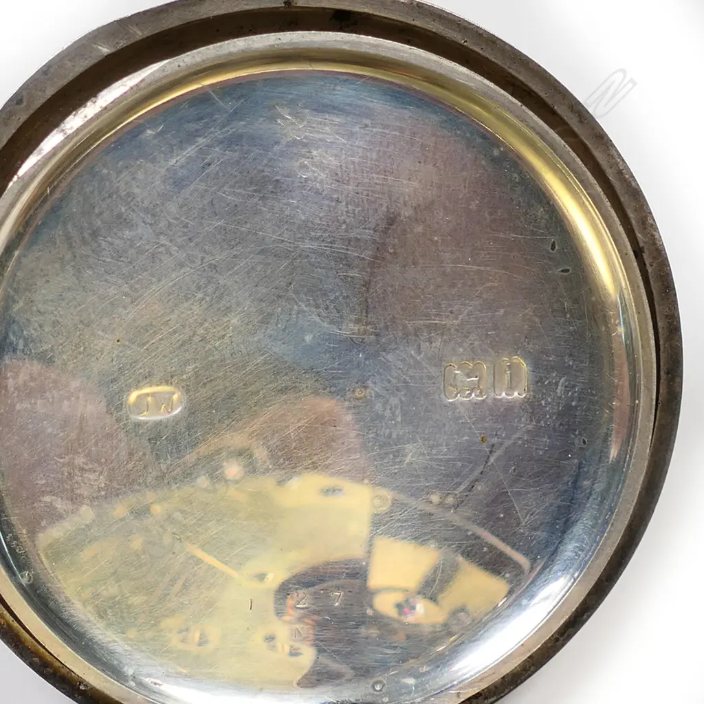 A Dent silver half hunter open face pocket watch, Image 1++