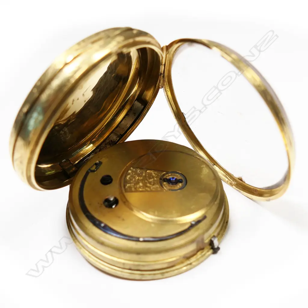 A 19thC decoratively engraved 18ct gold open face pocket watch, Image 1++