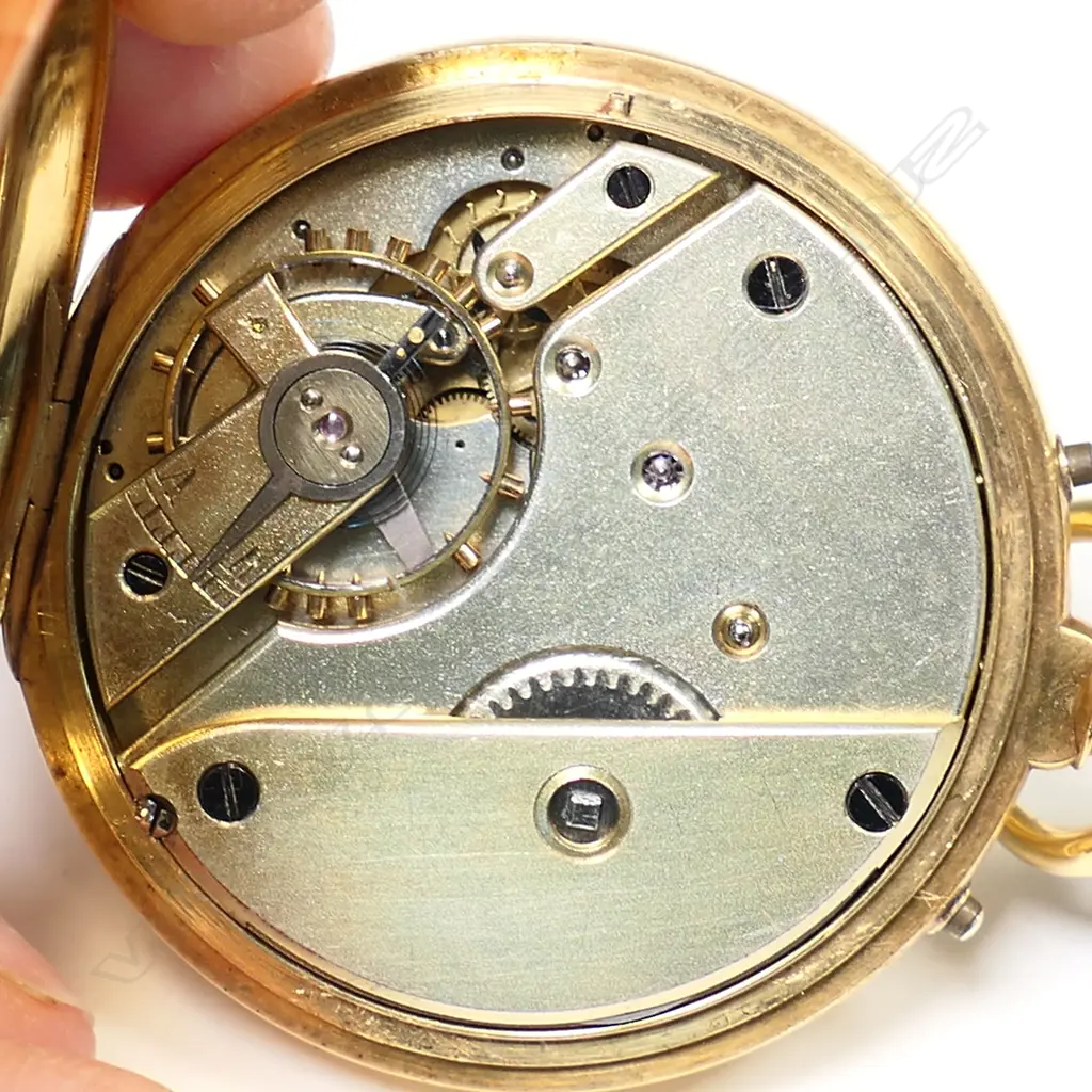 An 18ct gold Swiss open face pocket watch, Image 1++