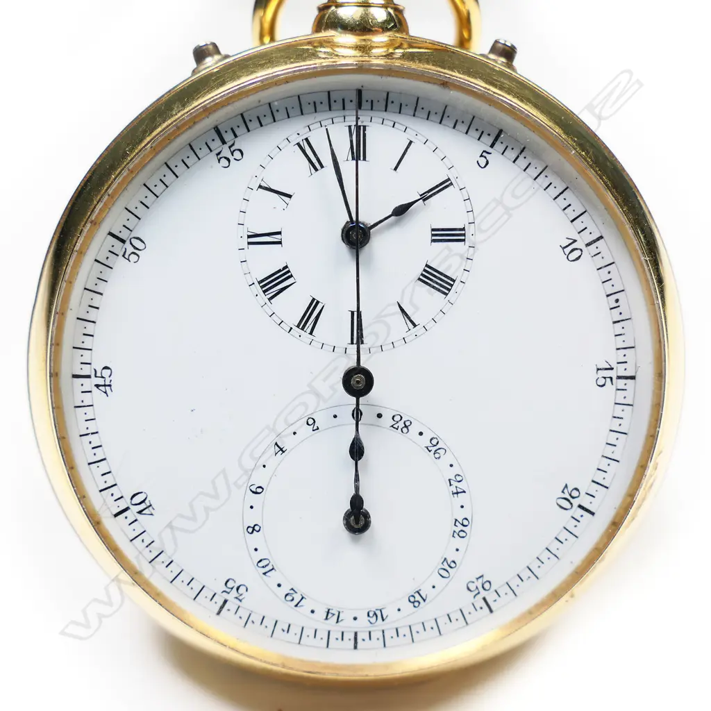An 18ct gold Swiss open face pocket watch, Image 1++