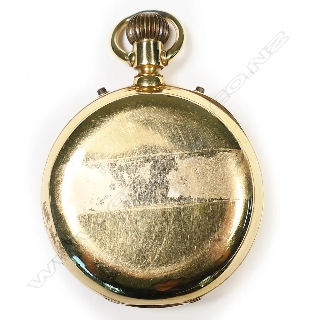 An 18ct gold Swiss open face pocket watch, Image 1++