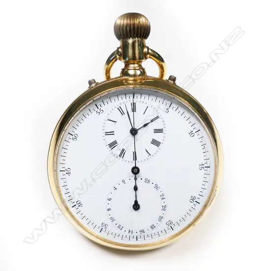An 18ct gold Swiss open face pocket watch,