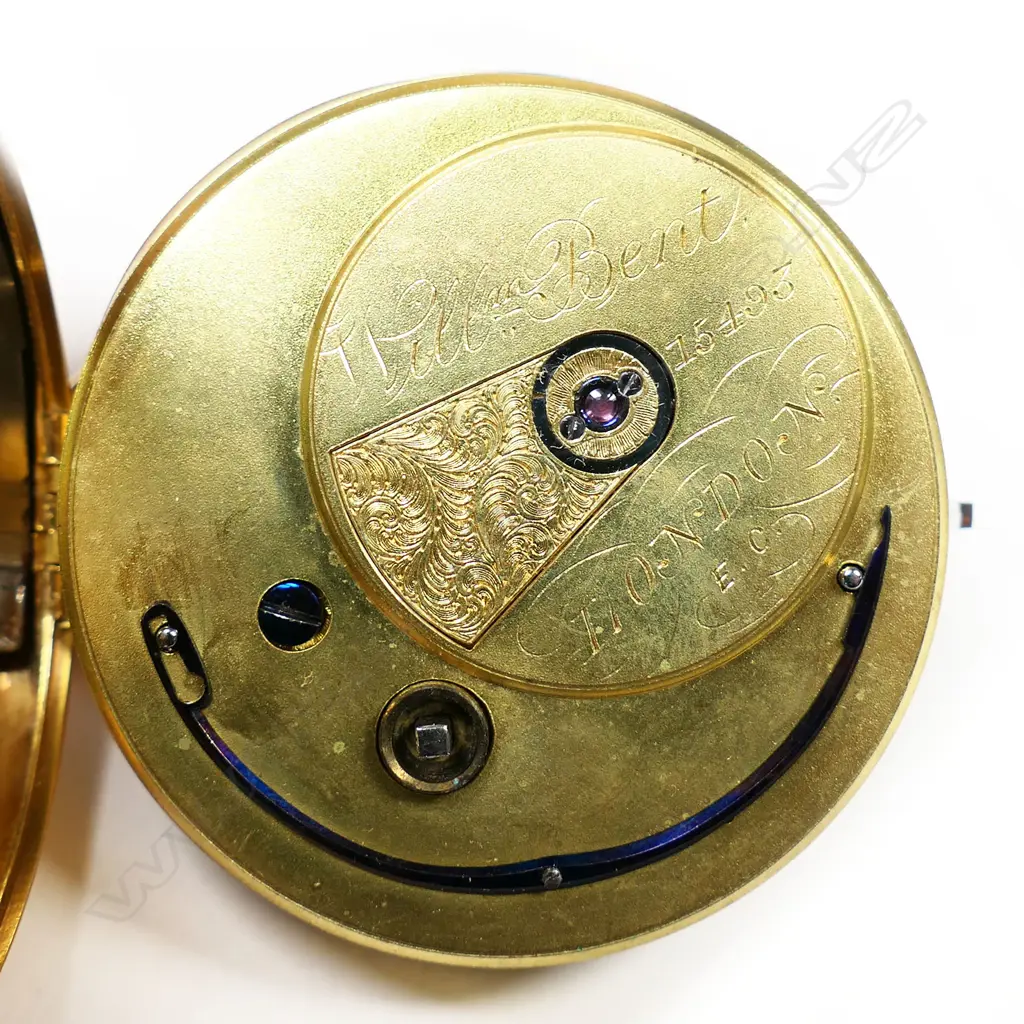 William Bent 18ct gold open face pocket watch, Image 1++