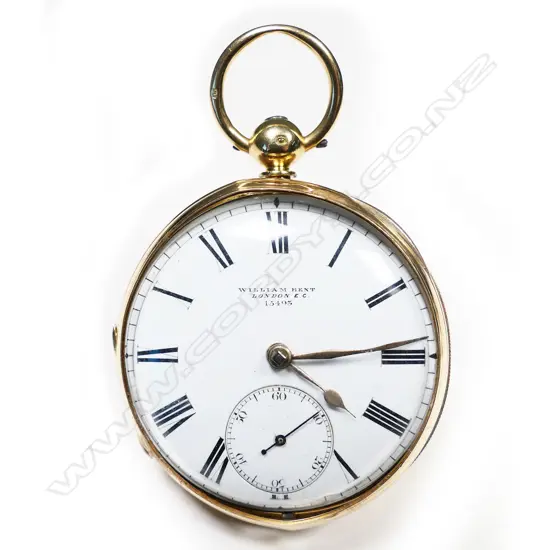 William Bent 18ct gold open face pocket watch,