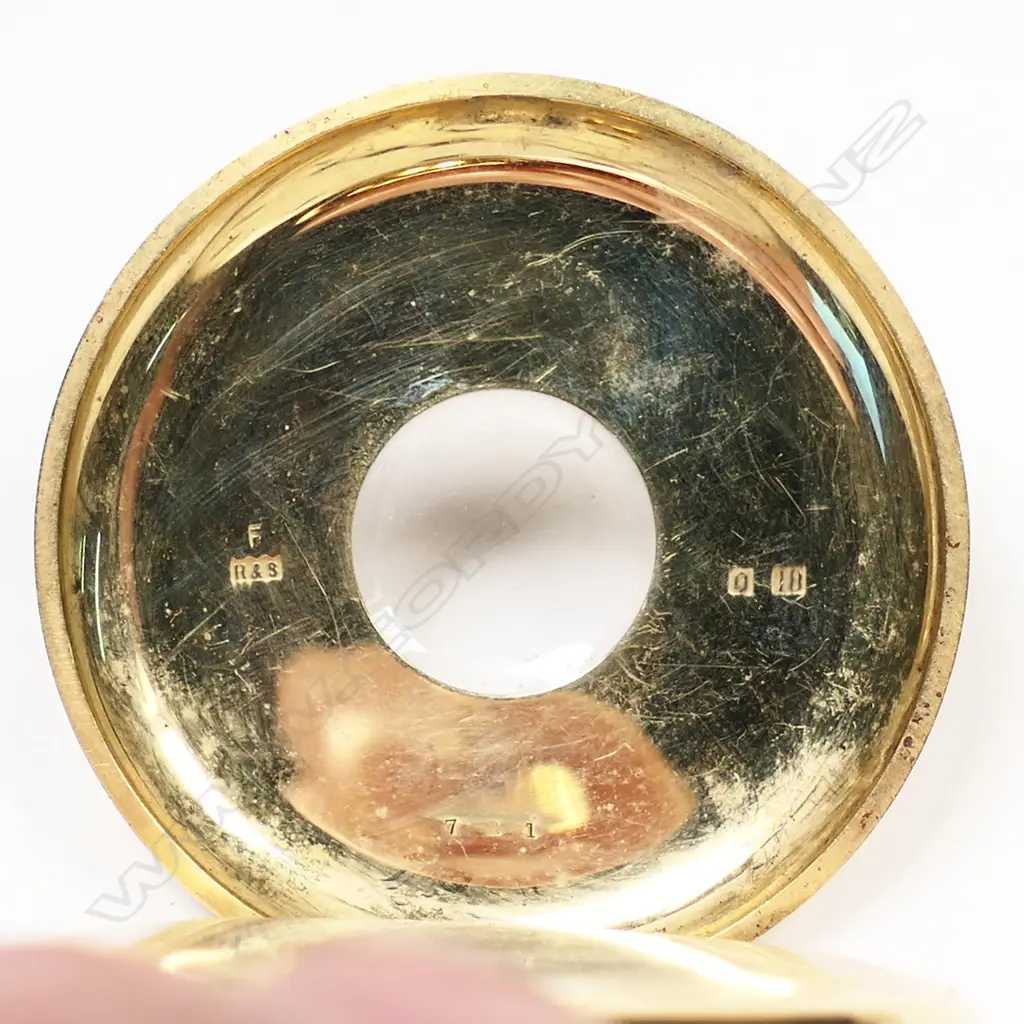 An 18ct gold Rotherhams half hunter pocket watch, Image 1++