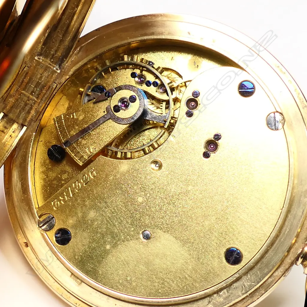 An 18ct gold Rotherhams half hunter pocket watch, Image 1++