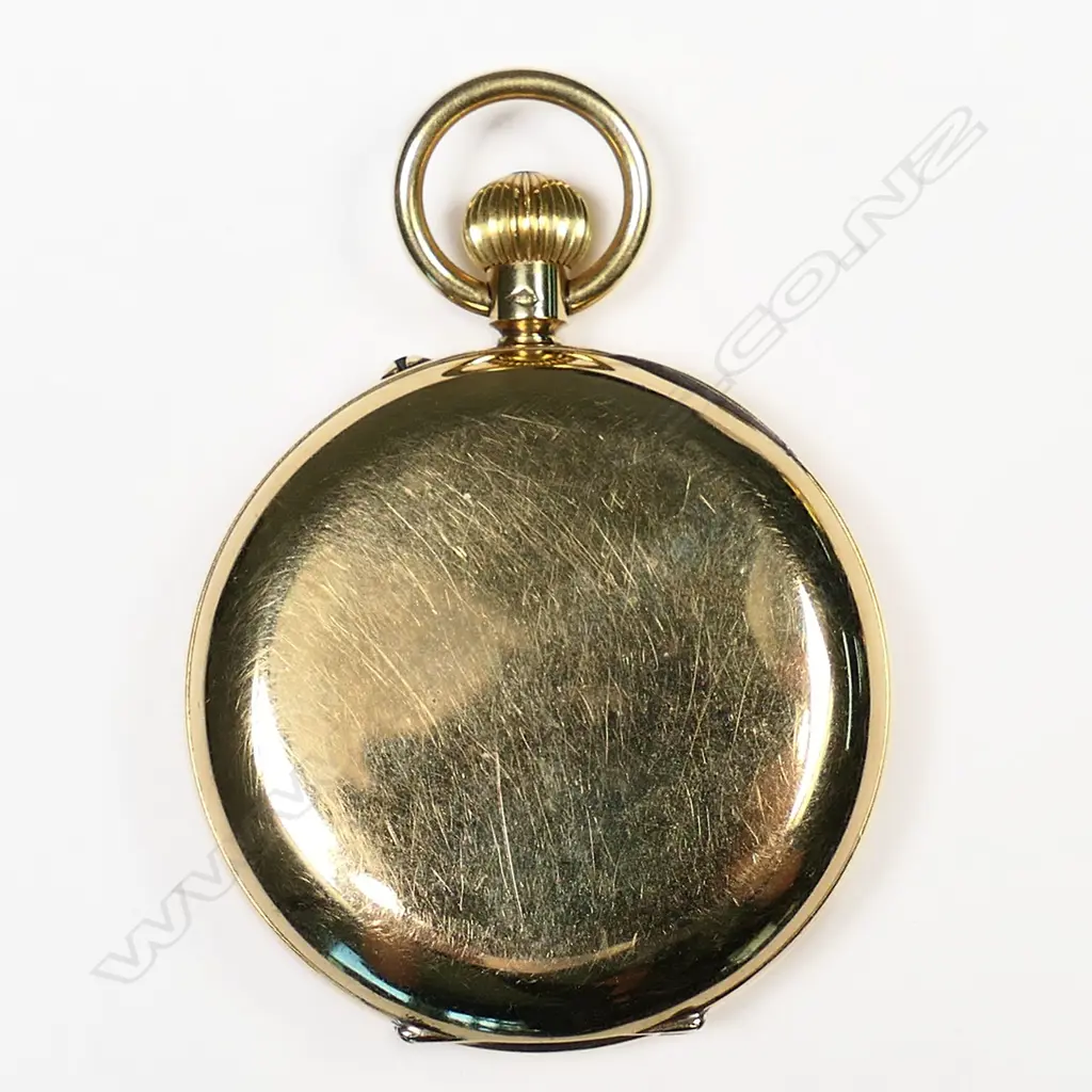 An 18ct gold Rotherhams half hunter pocket watch, Image 1++