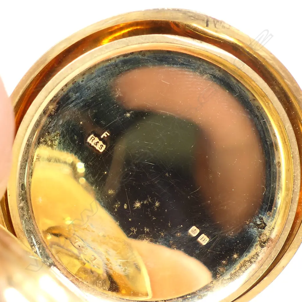 An 18ct gold Rotherhams half hunter pocket watch, Image 1++