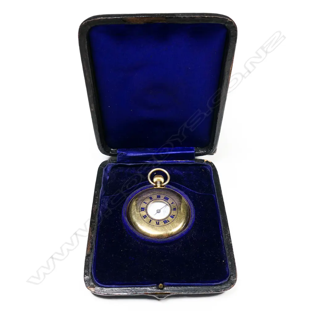 An 18ct gold Rotherhams half hunter pocket watch, Image 1++