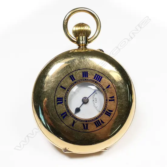An 18ct gold Rotherhams half hunter pocket watch,