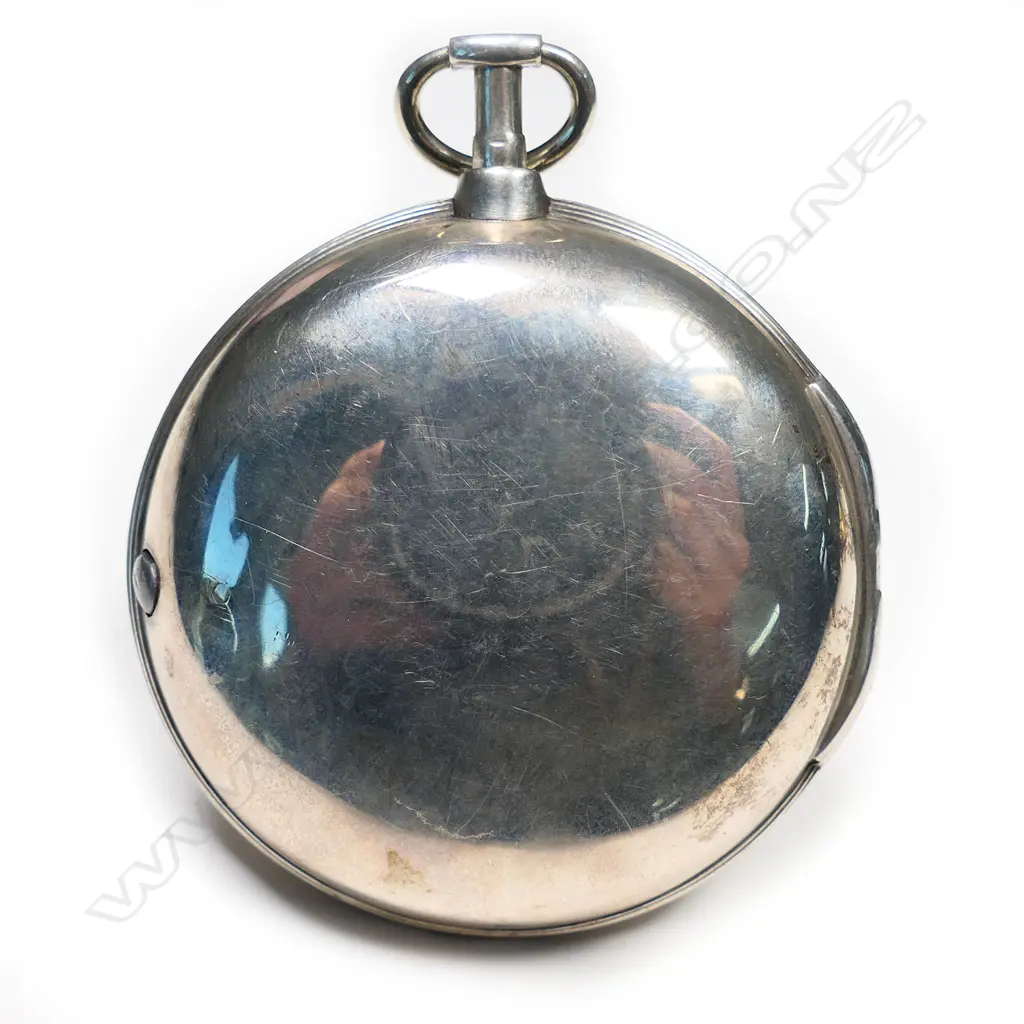 A George III Samuel Holmes silver pair cased verge pocket watch, Image 1++