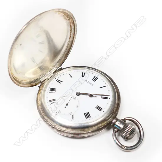 A Rolex silver hunter pocket watch,