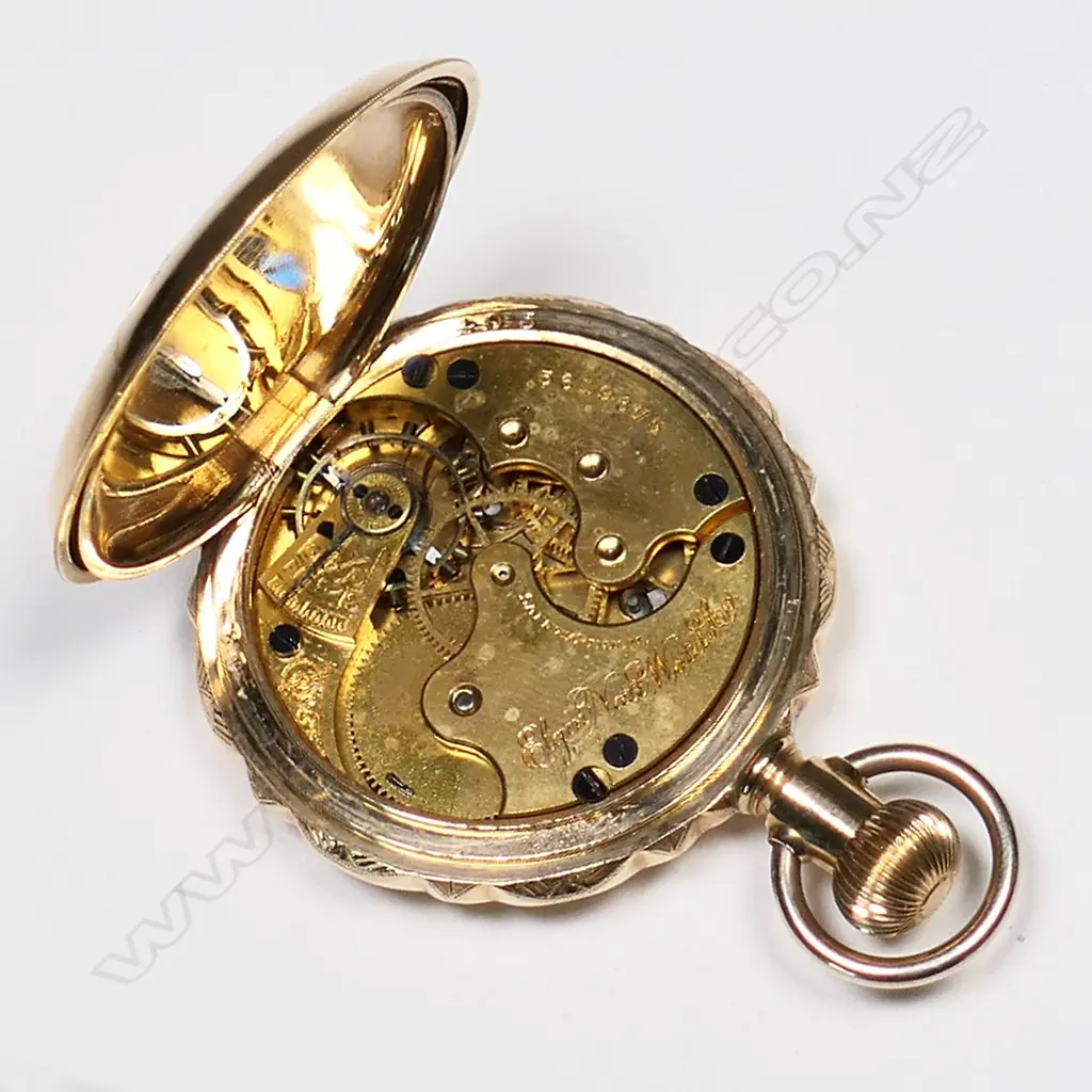 An Elgin gold plate ladies fancy hunter pocket watch, Image 1++