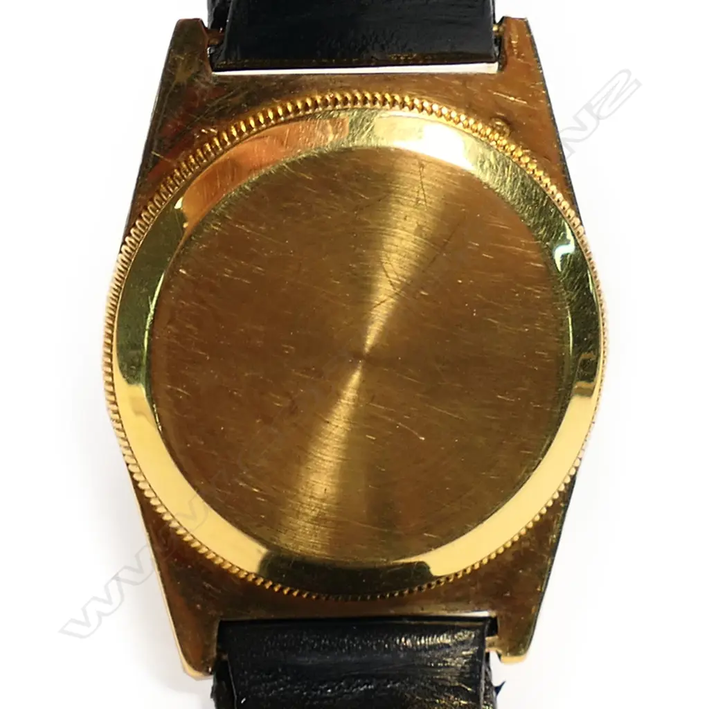 A rare vintage gold Harwood back set wristwatch, Image 1++