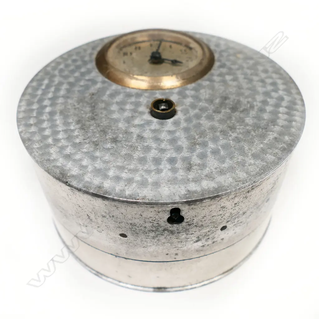 A vintage Llewellins Machine Co. Ltd. portable night watchman's clock. Image 1++
