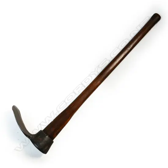 An old long handled gardener's hoe,