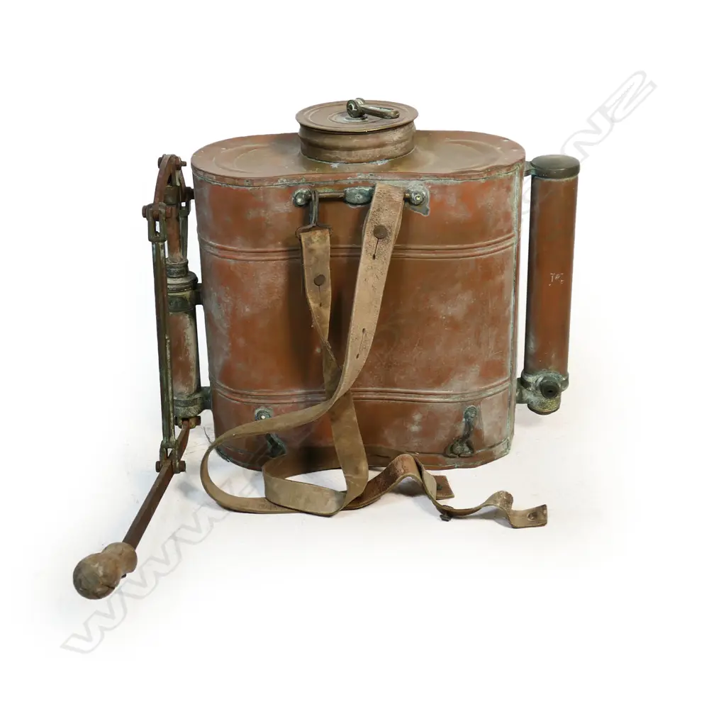 A vintner’s old copper backpack sprayer, Image 1++