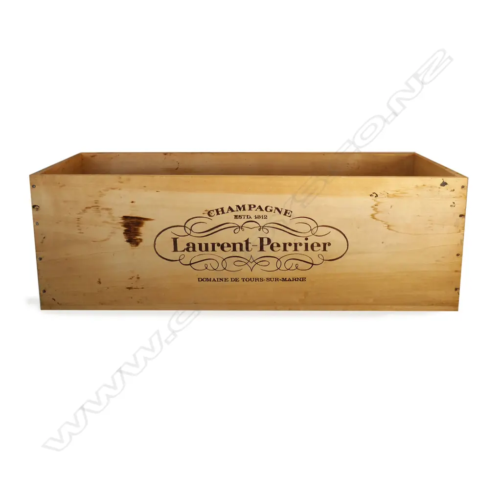An old Laurent-Perrier 9 litre Salmanazar wooden champagne box Image 1++