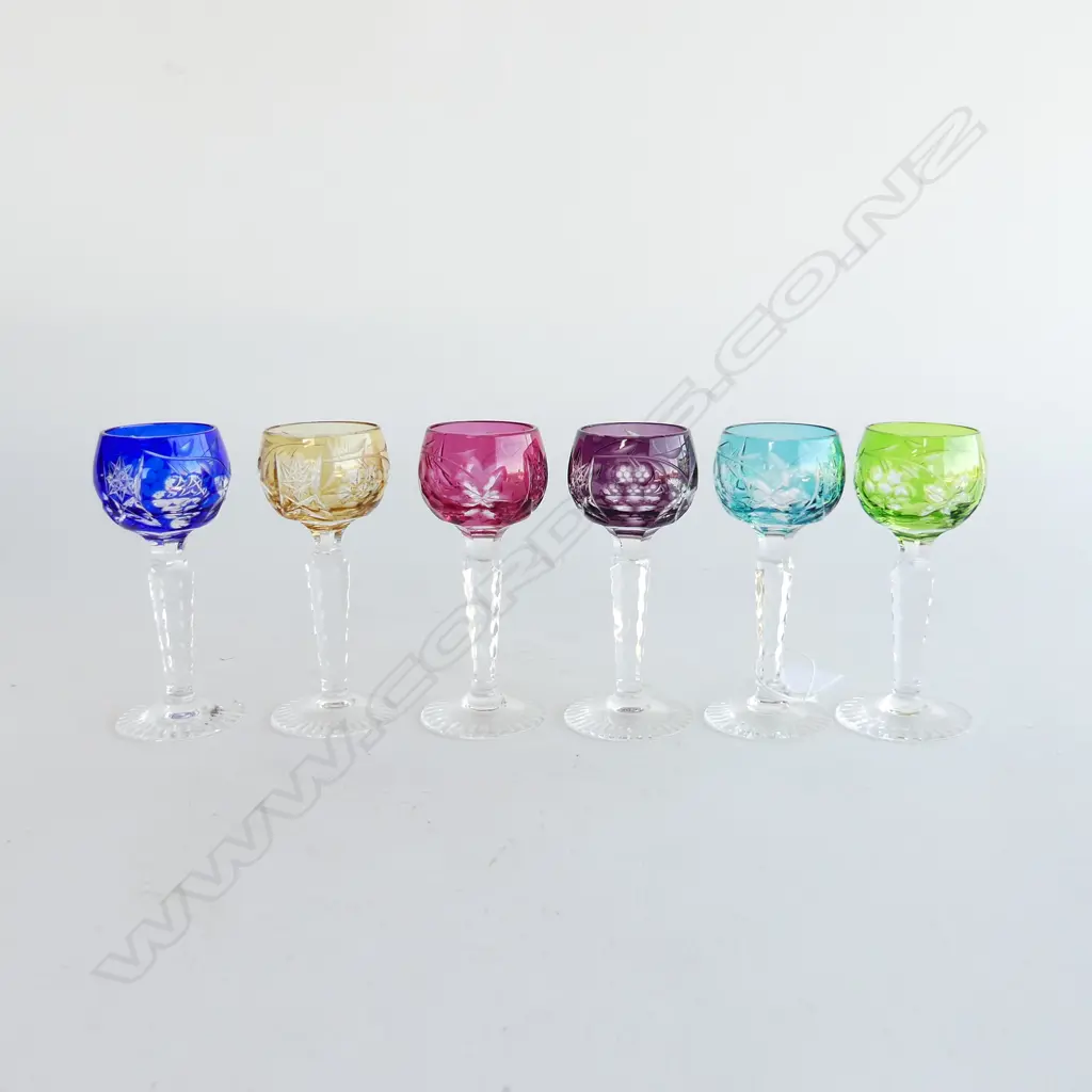 Six multi-coloured liqueur glasses, Image 1++