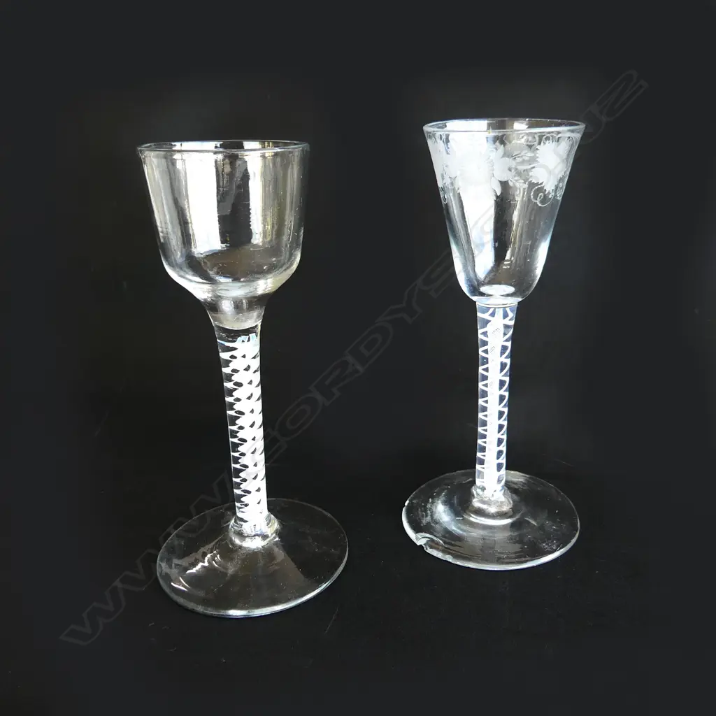 Two 18th/19thC air twist-stem glasses, Image 1++