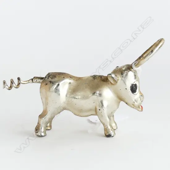 A novelty bull corkscrew with head as cap lifter,