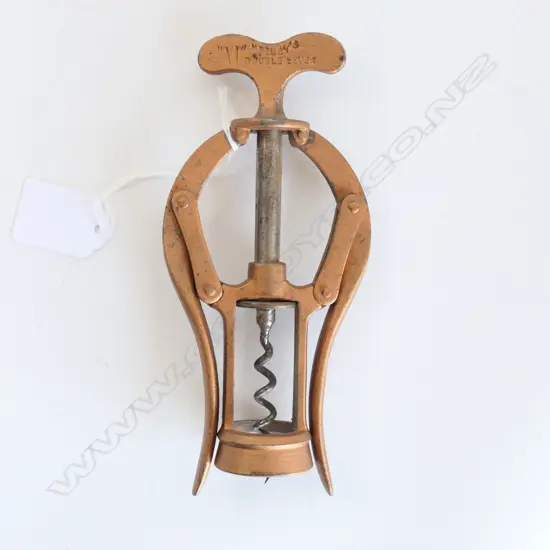 An 1888 James Henley & Sons double-lever corkscrew,